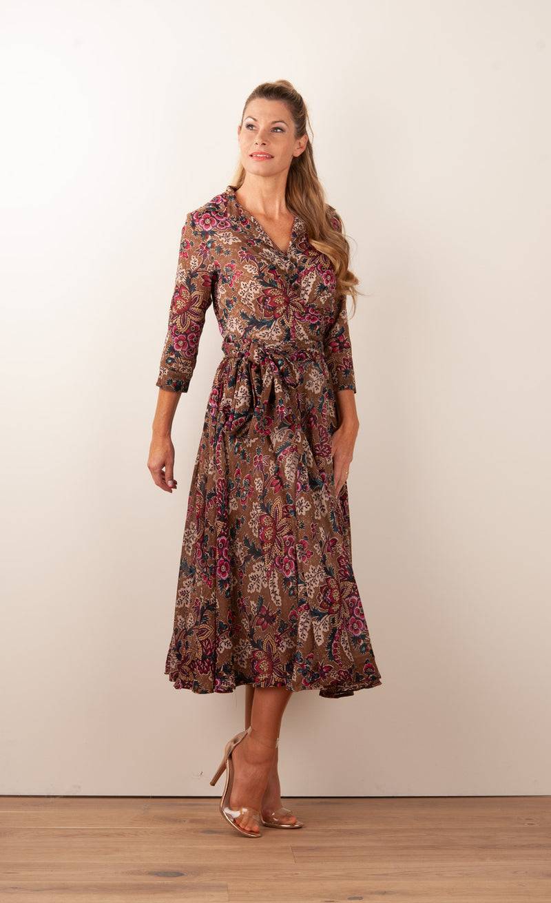 Samantha Sung Kleid „Olivia“ Braun | Multicolor Neueste Mode