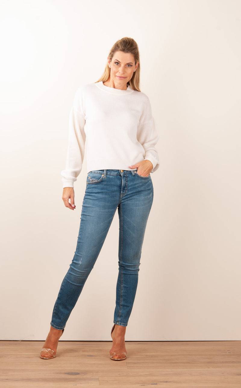 SEM PER LEI. Kaschmir Pullover Offwhite Zeitlich begrenztes Angebot