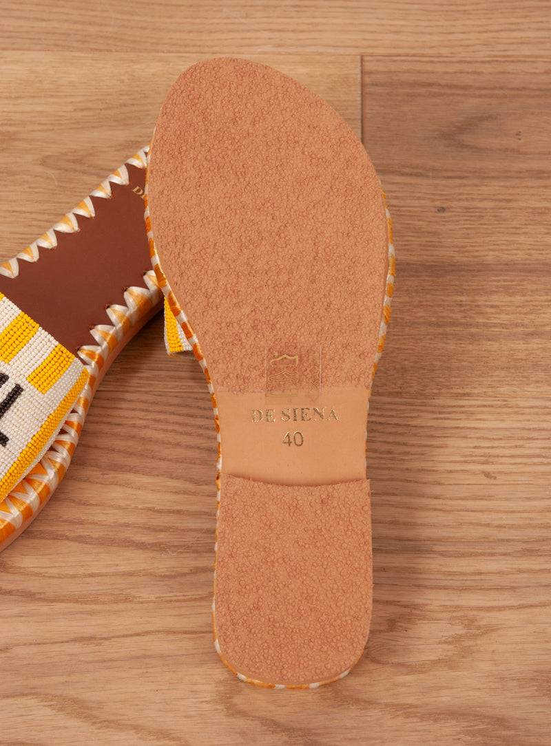 De Siena Sandale Gelb | Weiß Kostenlose Rückgabe