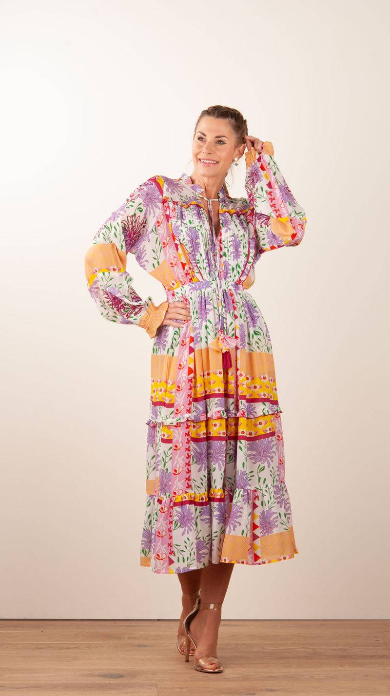 Taj Kleid Weiß | Multicolor Muttertagsangebot