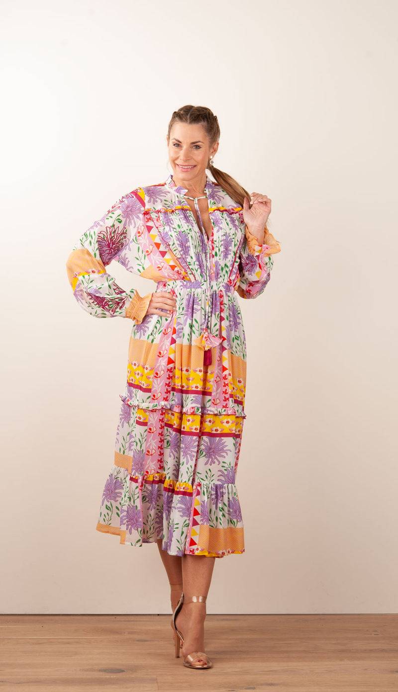 Taj Kleid Weiß | Multicolor Muttertagsangebot