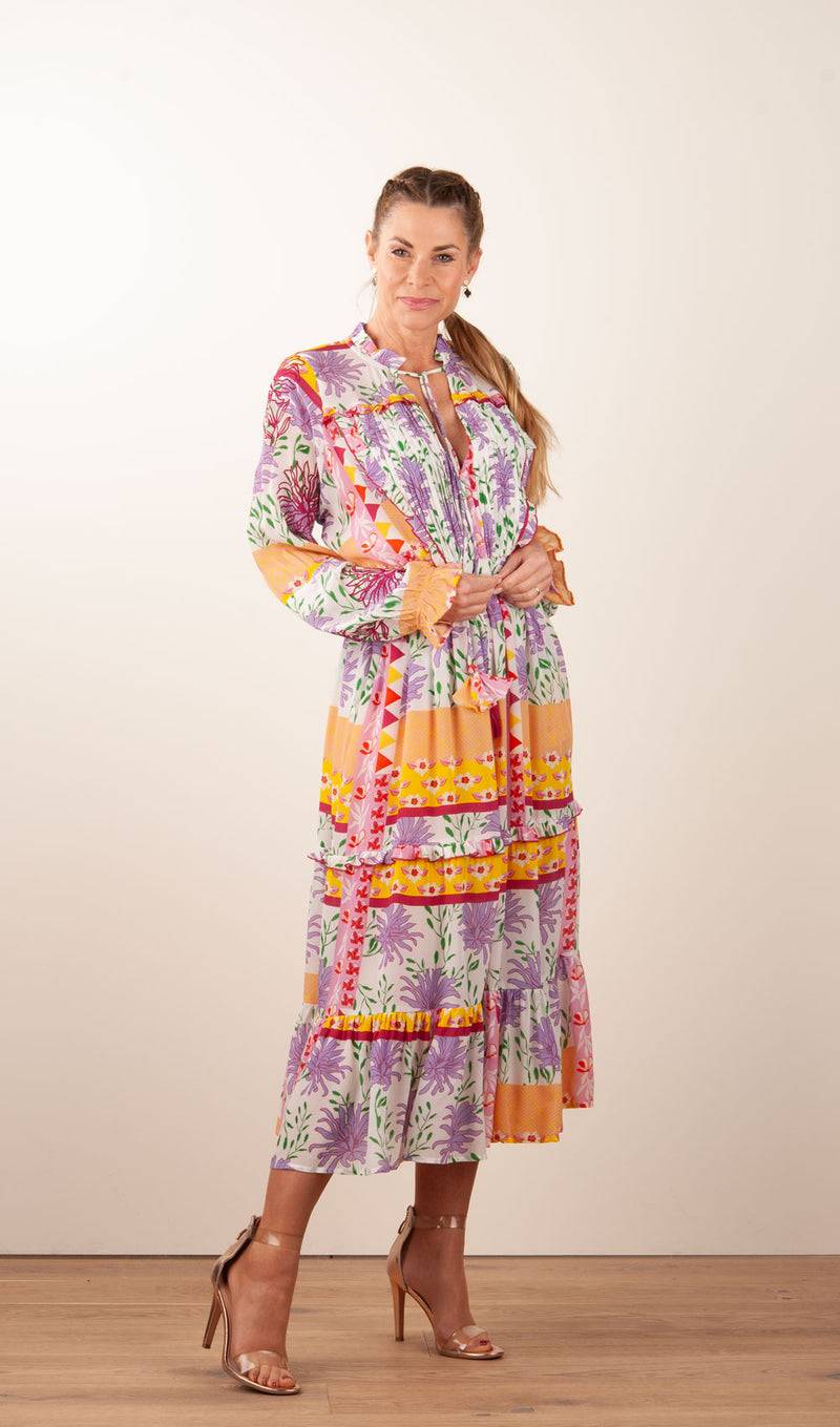 Taj Kleid Weiß | Multicolor Muttertagsangebot