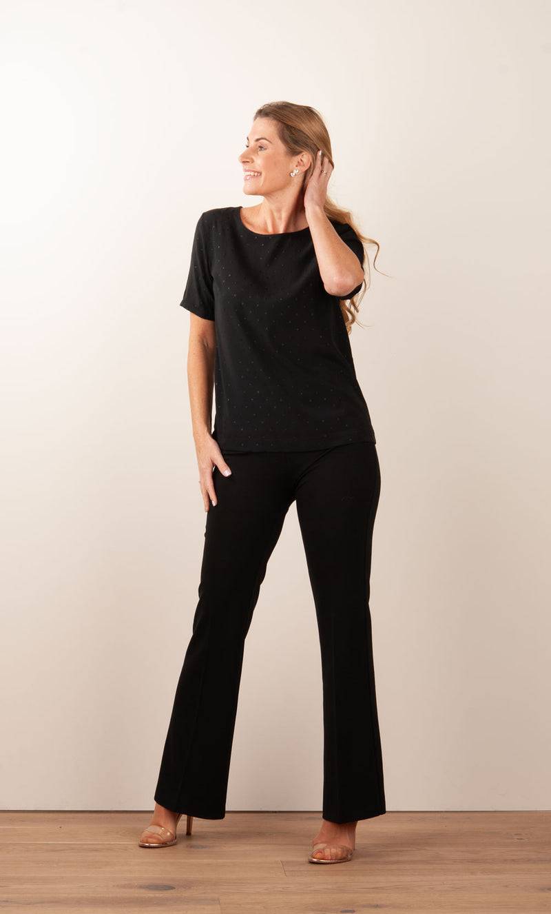 fleur Seiden Shirt Schwarz Große Rabatte