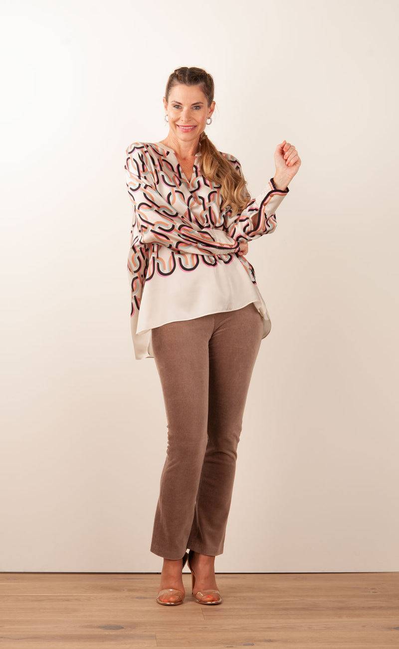 IVI Collection Bluse „Chain“ Beige | Multicolor Super Sparpreis