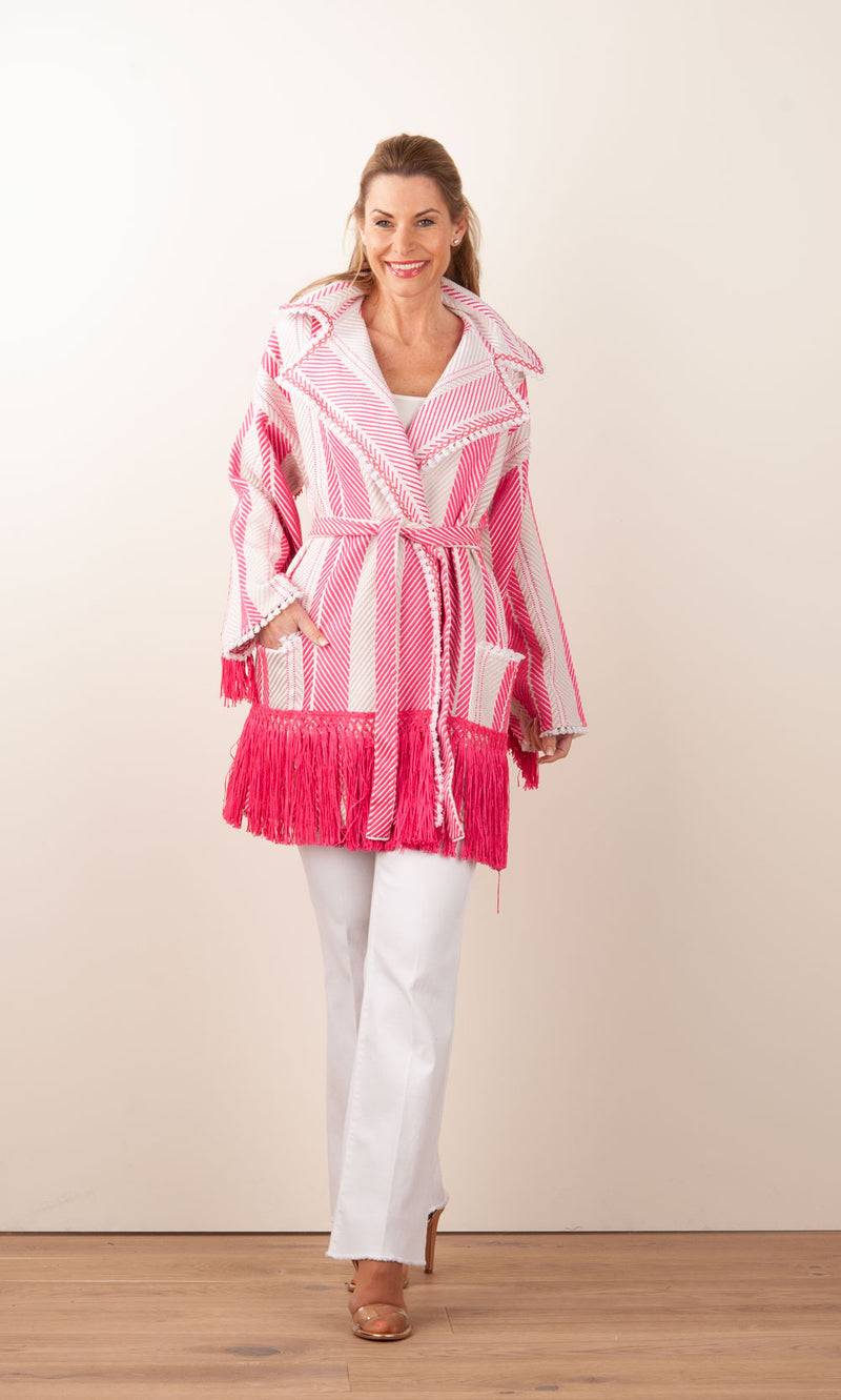 Elisabetta Franchi Mantel „Avorio“ Weiß | Pink | Gold Bis zu 55% Rabatt