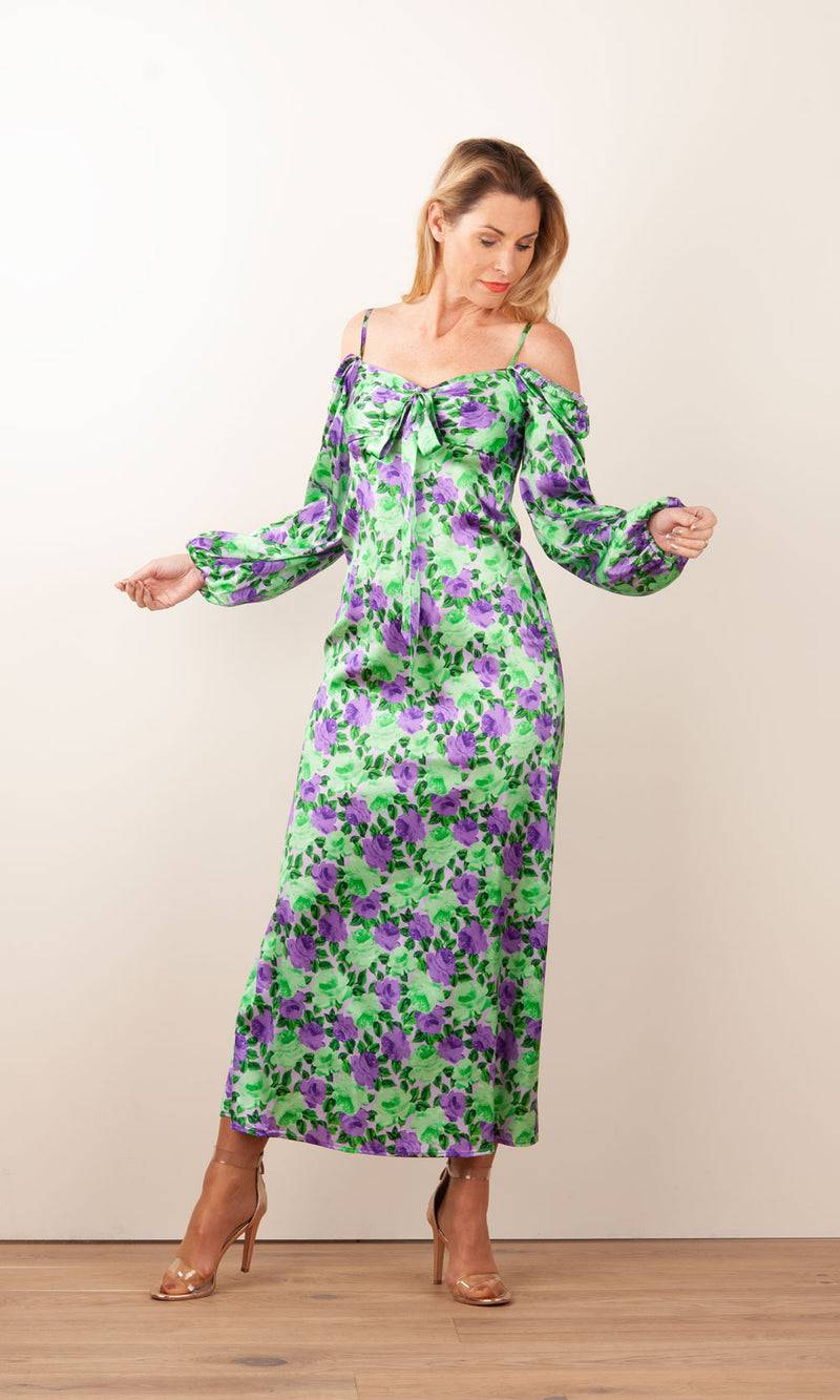 Kleid „Sorby“ Grün | Lila Rabatte dieses Monats