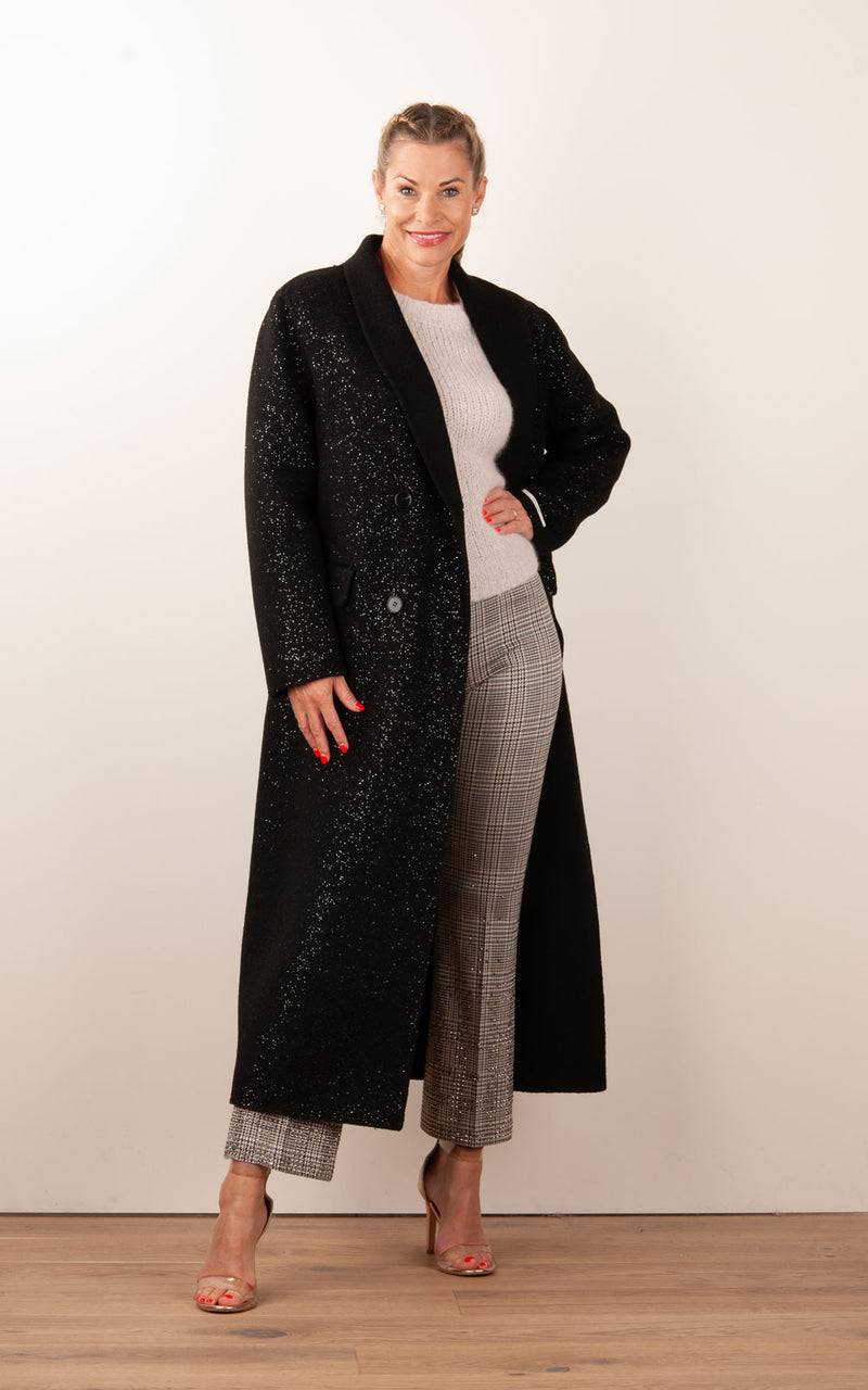 VITTORIA Mantel „Glitzer“ Schwarz Preisnachlass