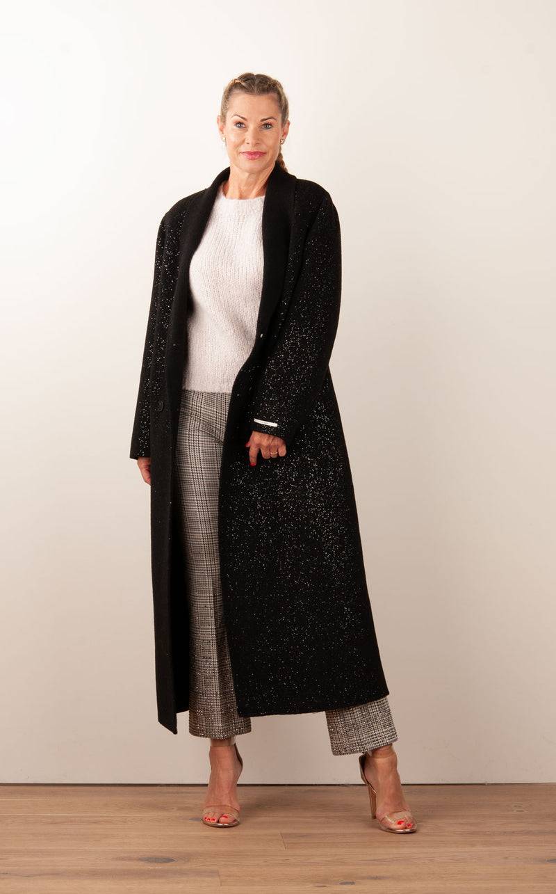 VITTORIA Mantel „Glitzer“ Schwarz Preisnachlass