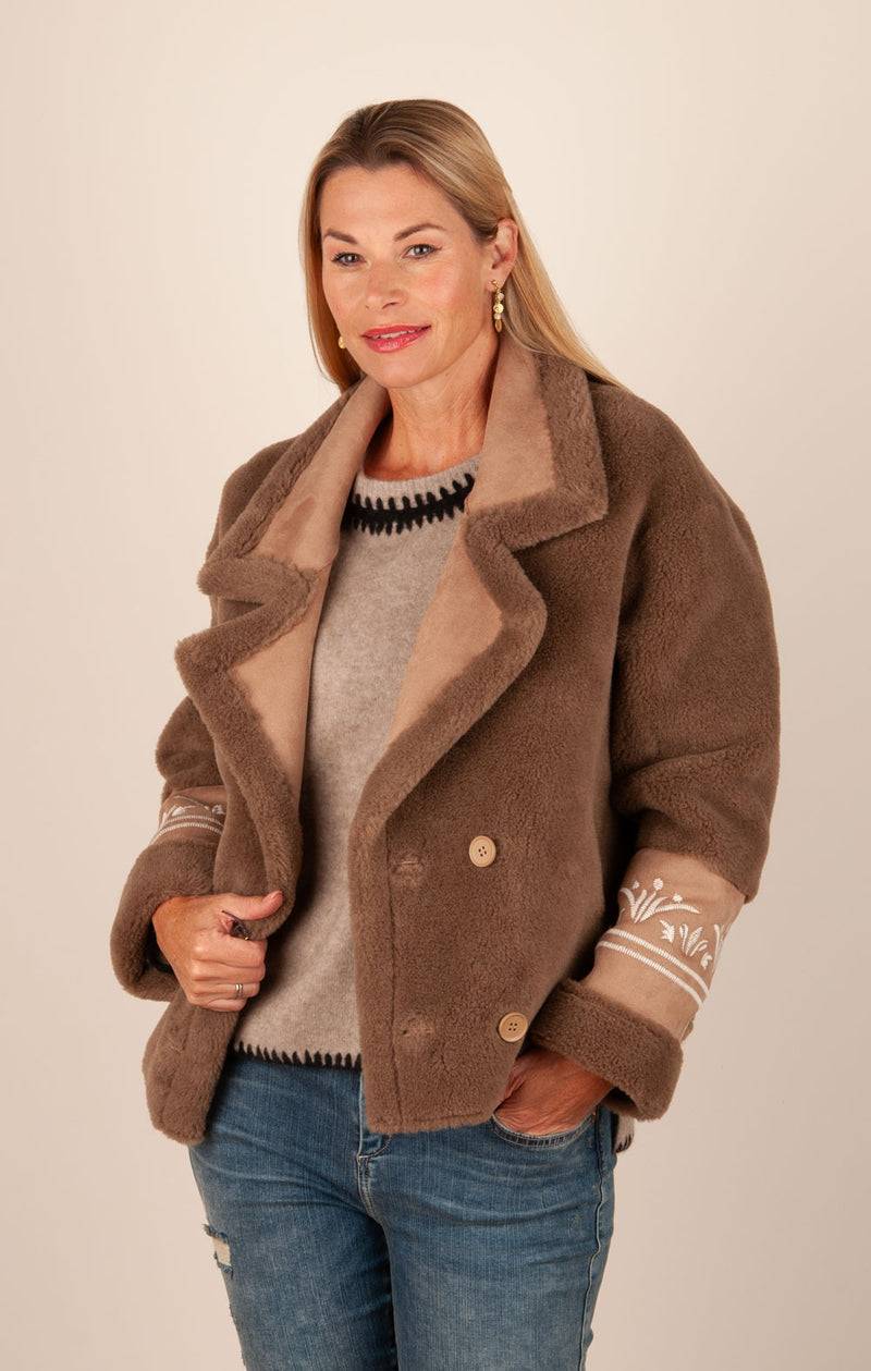 Glox Fake-Fur-Jacke Cookie Kauf eins, bekomm eins gratis