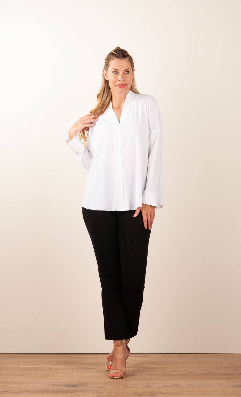 NineTo9 Weite Bluse Weiß Bis zu 65% Rabatt