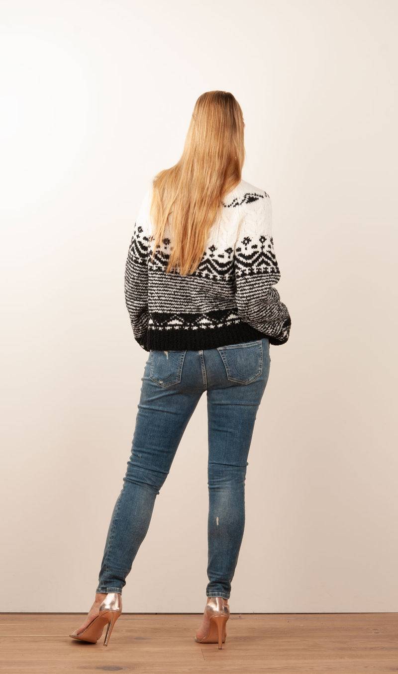 Grace Pullover Schwarz | Weiß Riesige Ersparnisse
