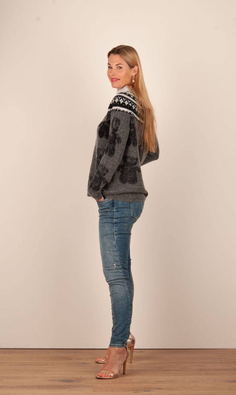 Grace Pullover Grau | Schwarz | Weiß VIP-Rabatte