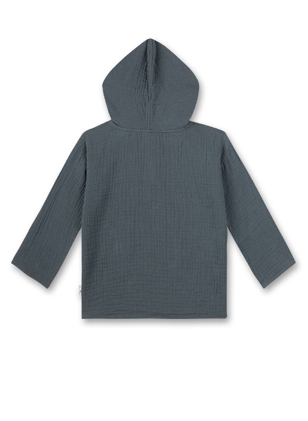 Sanetta Jungen-Langarmshirt mit Kapuze Dunkelblau aus Musselin Online Outlet