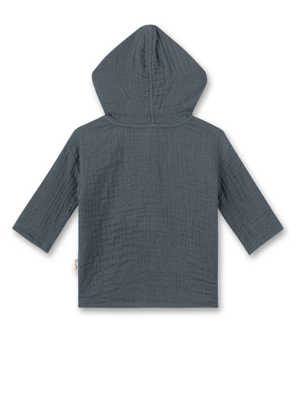 Sanetta Jungen-Langarmshirt mit Kapuze Dunkelblau aus Musselin Online Outlet