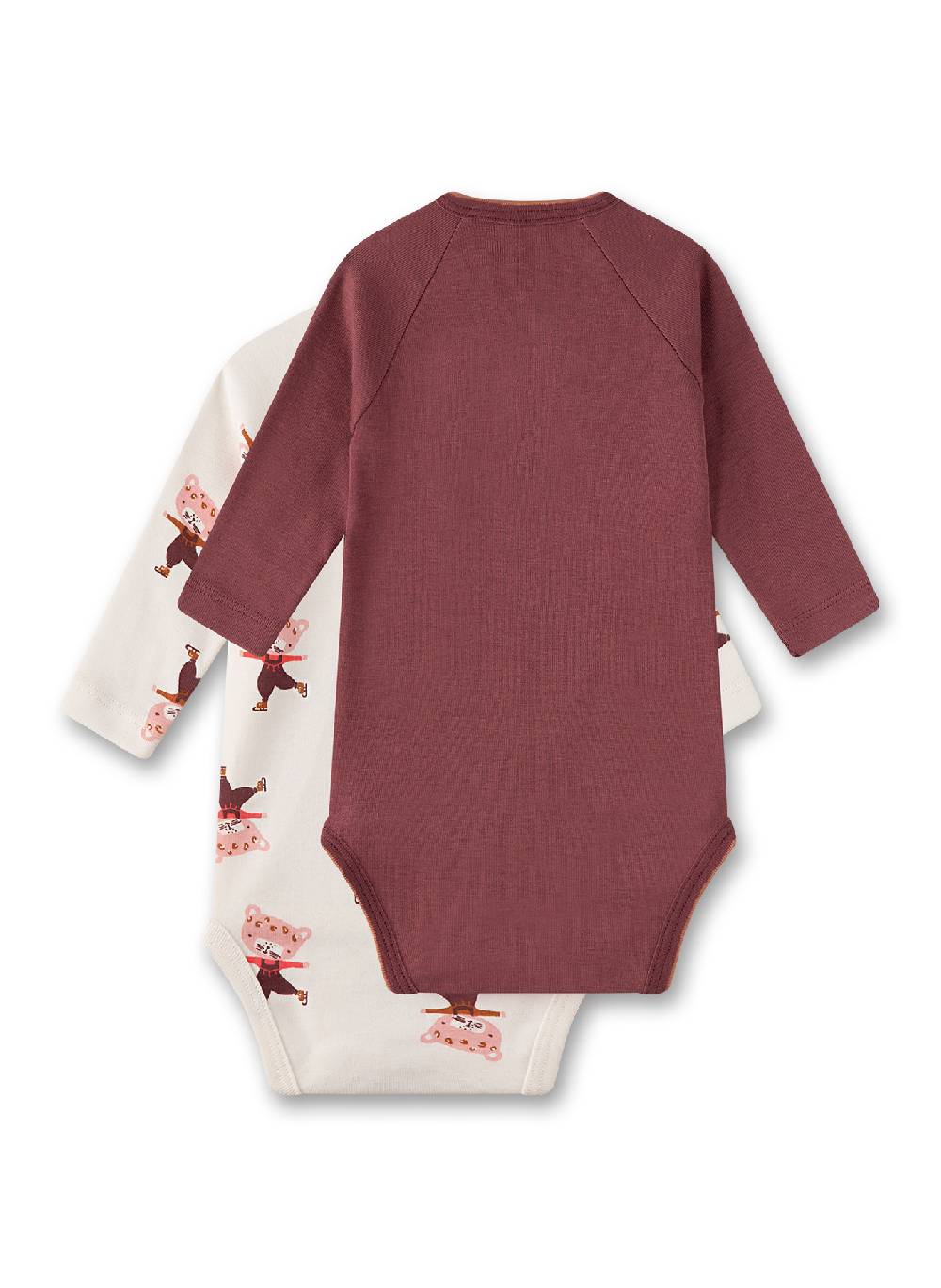 Sanetta Wickelbody langarm (Doppelpack) Off-White und Rosa Rabatte dieses Monats