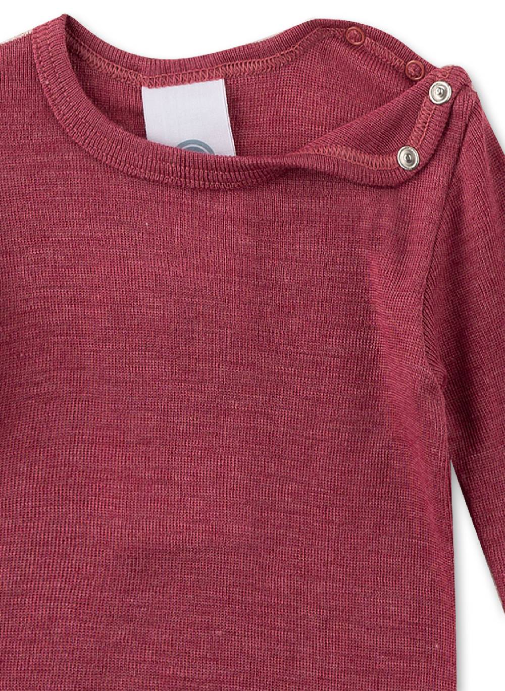 Sanetta Body langarm Rot aus Merino-Wolle & Seide im Angebot