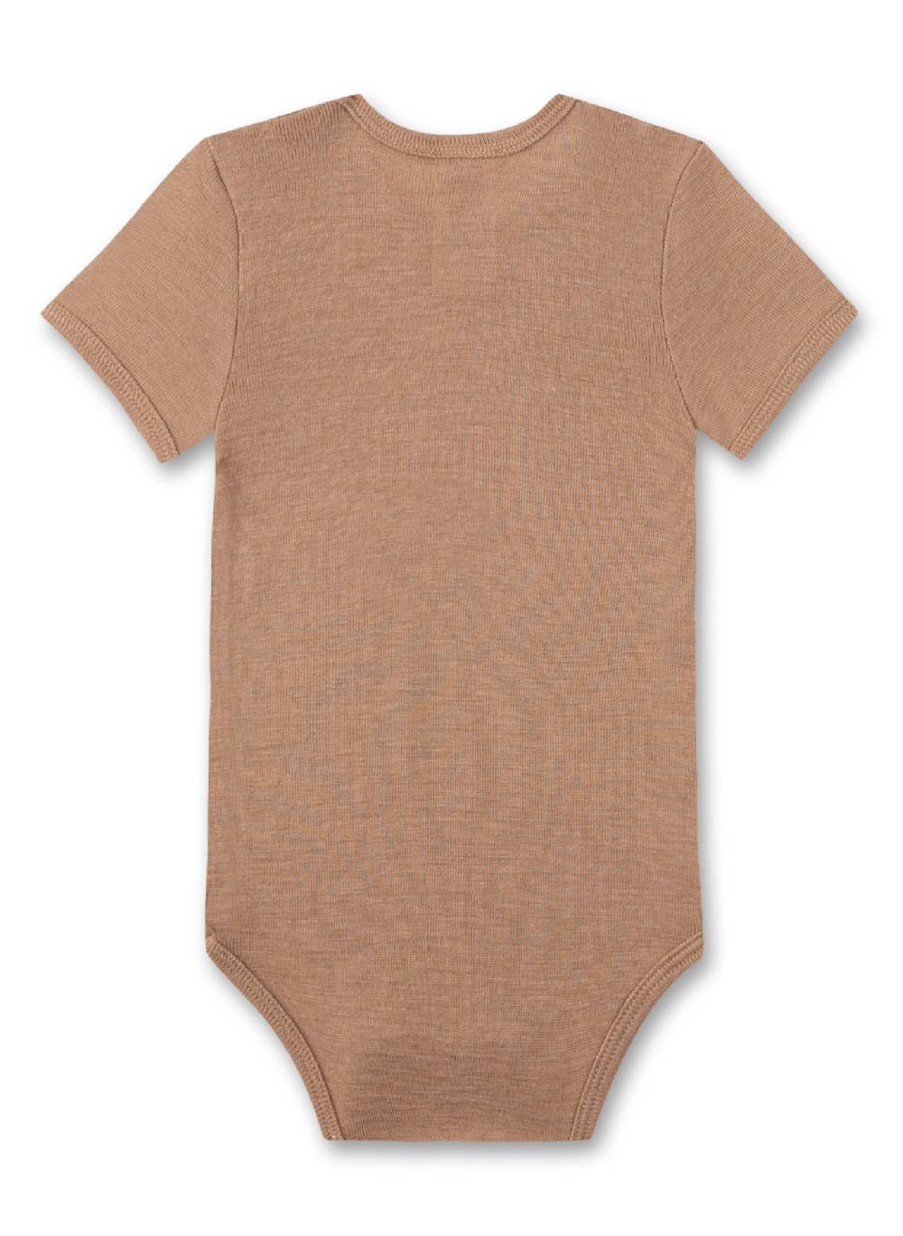 Sanetta Body kurzarm Braun aus Wolle & Seide Preisnachlass