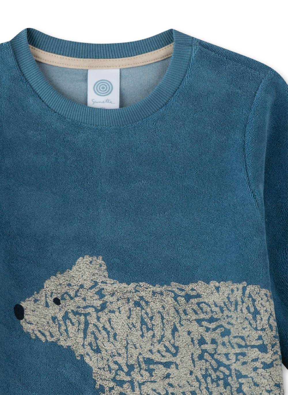 Sanetta Jungen-Schlafanzug Blau aus Frottee Große Rabatte