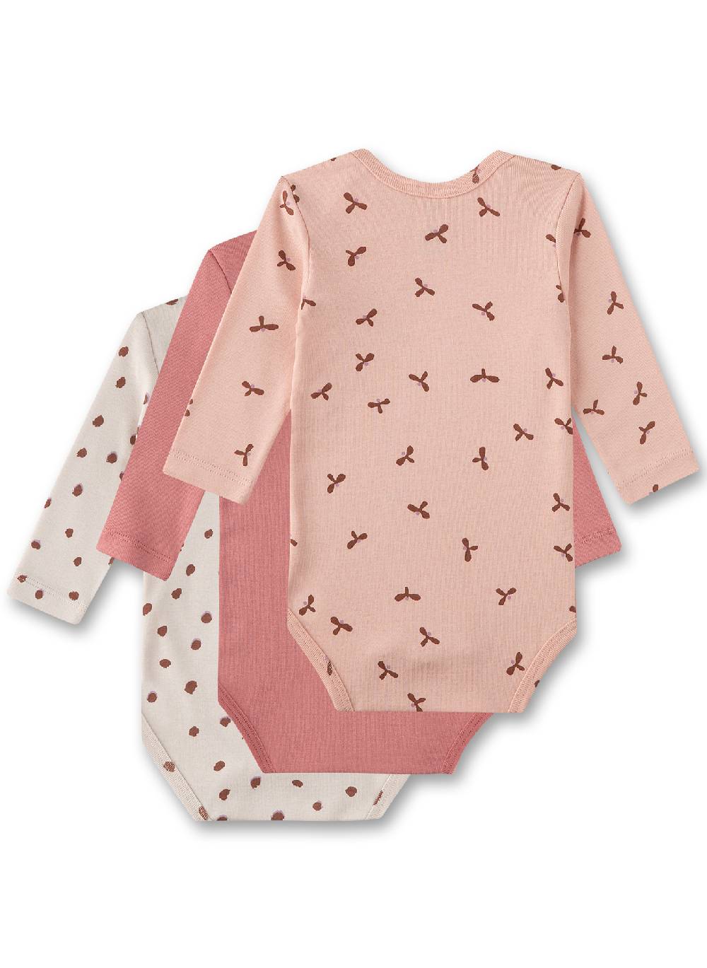 Sanetta Baby-Body langarm (Dreierpack) Beige Jubiläumsangebot