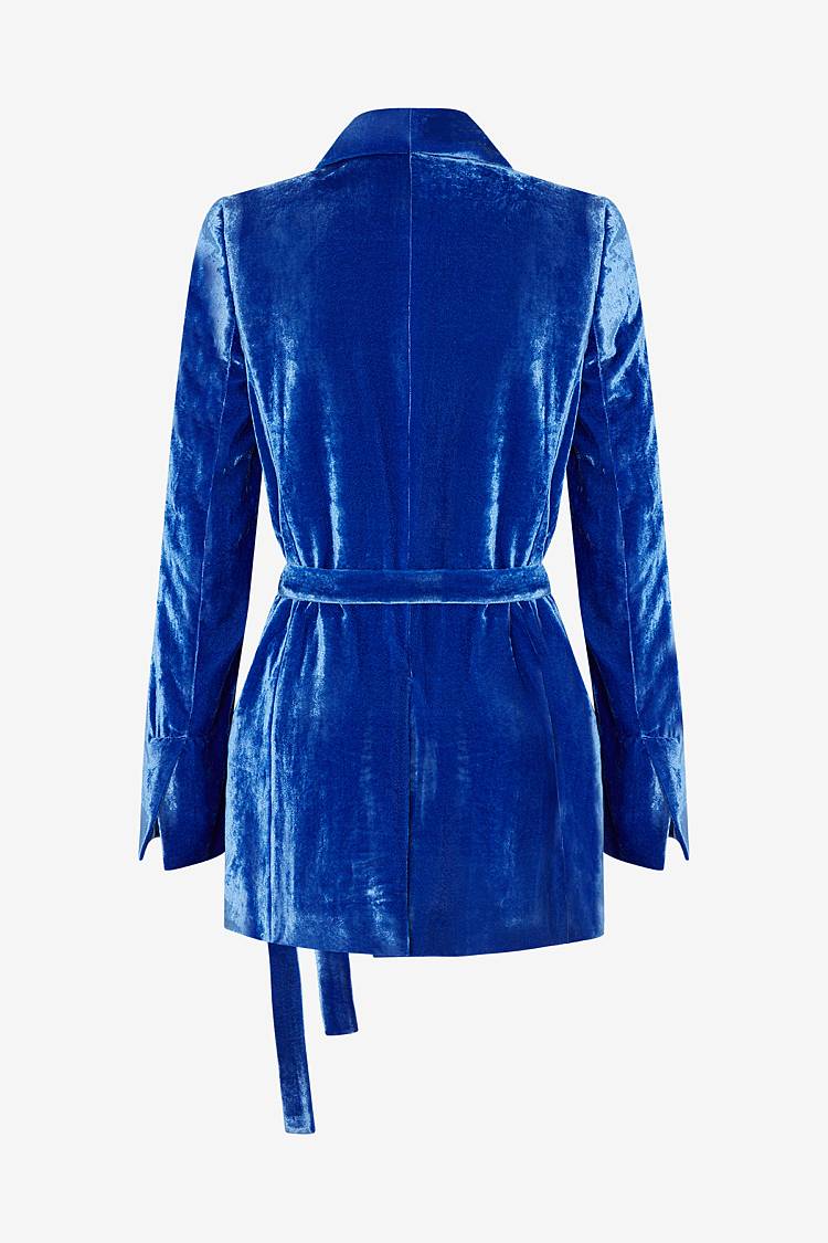 Sly 010 Wickelblazer mit Gürtel aus Viskose-Samt Schlussverkauf