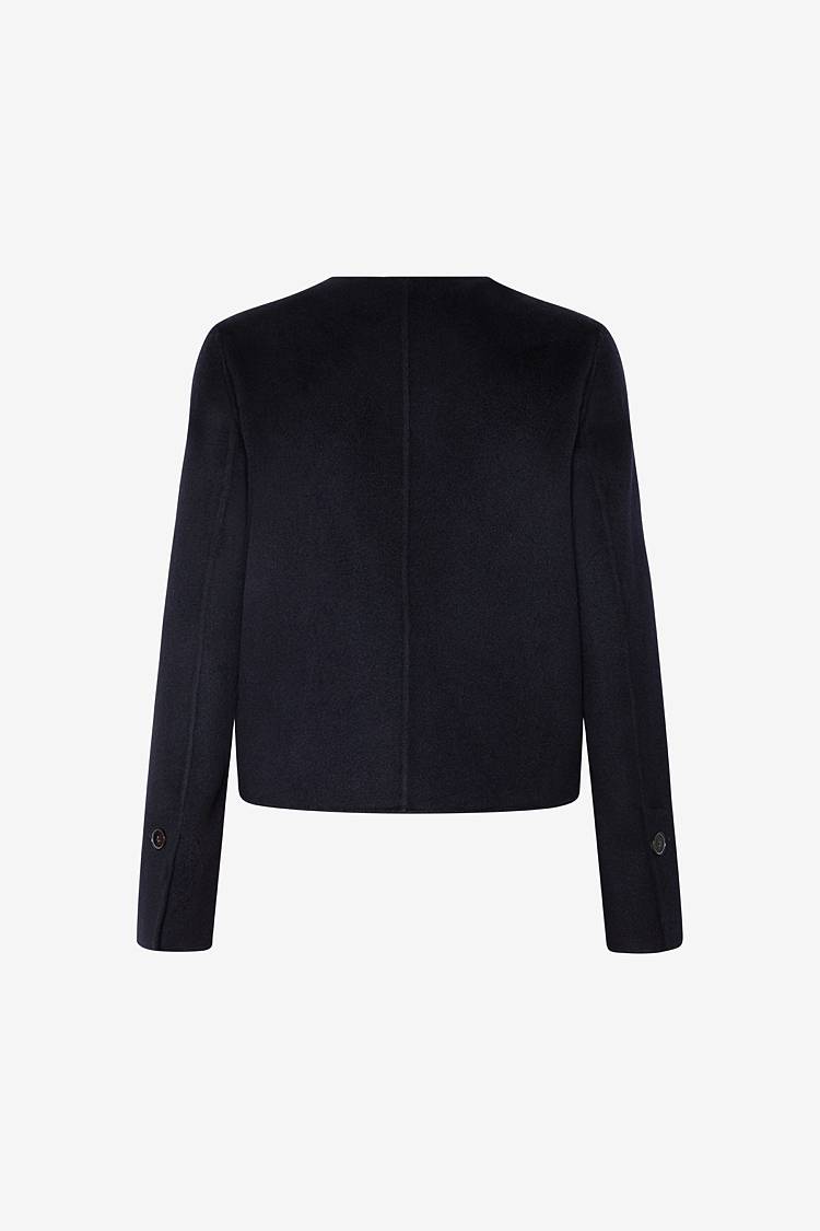Sly 010 Kragenlose Doubleface-Jacke mit aufgesetzten Taschen Fabrik Onlineshop