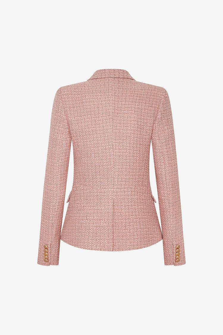 Sly 010 Double-breasted Tweed Blazer with Gold Buttons Black Friday Preise