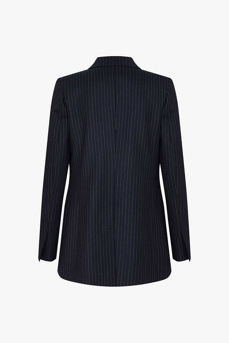 Sly 010 Knopfloser Nadelstreifen-Blazer aus Wolle Saisonschlussverkauf