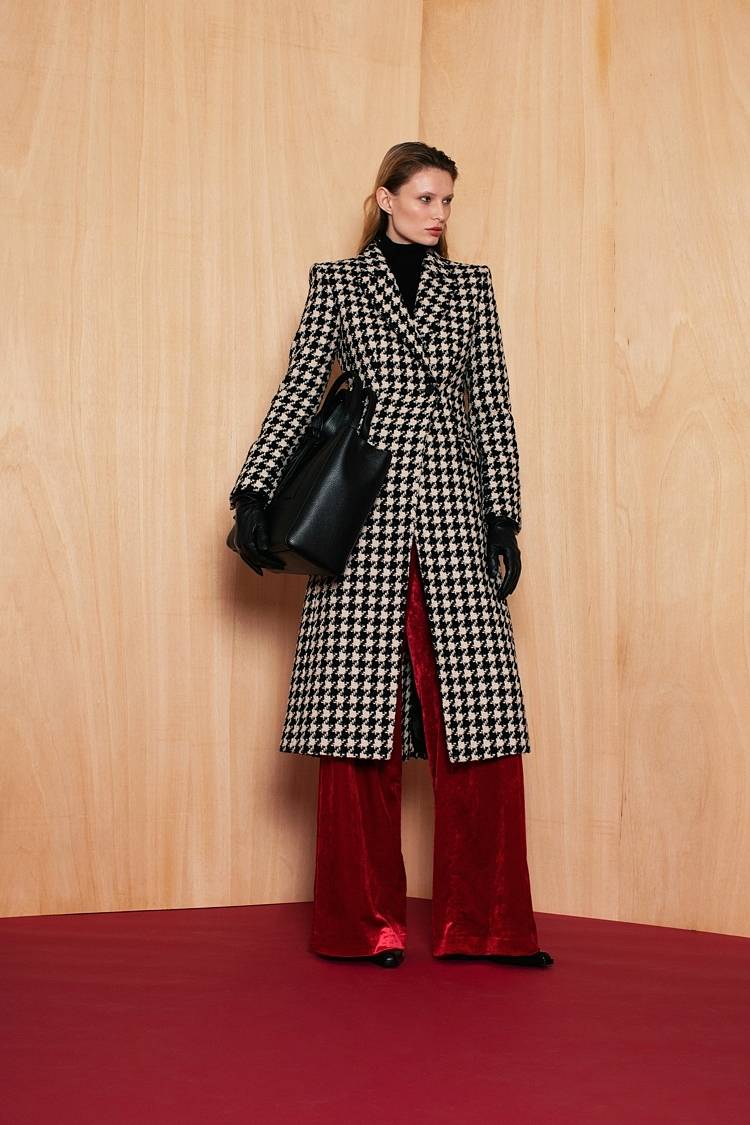 Sly 010 Tailored Coat with Houndstooth Pattern Valentinstagsangebot