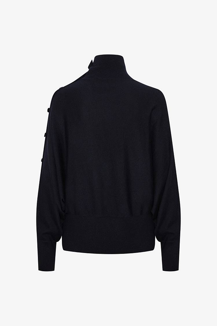 Sly 010 Rollkragenpullover mit Zierknöpfen Kostenloser Versand international