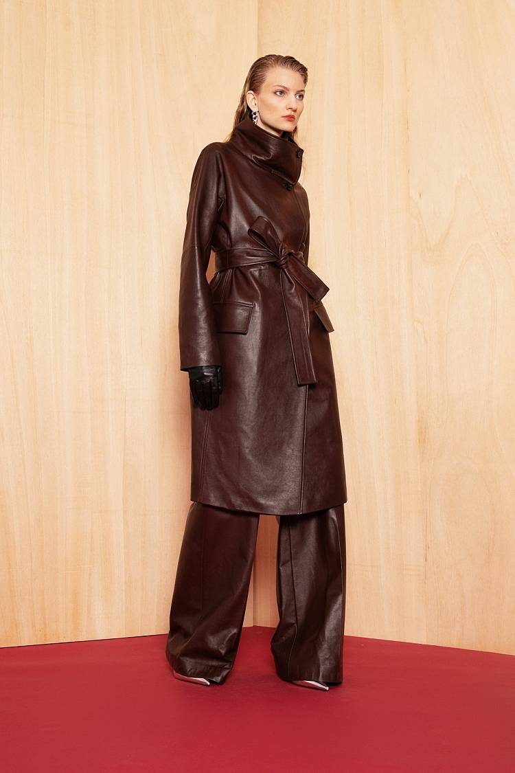 Sly 010 Elegante Marlene-Hose aus weichem Nappa-Leder Günstig kaufen