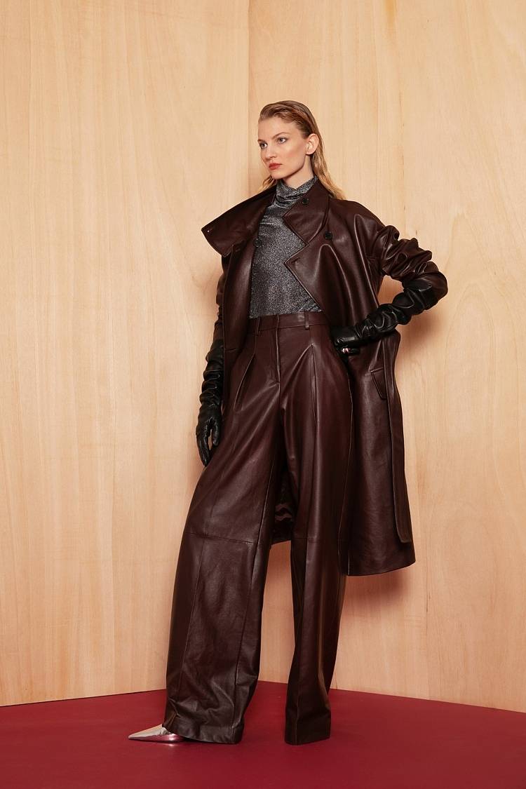 Sly 010 Elegante Marlene-Hose aus weichem Nappa-Leder Günstig kaufen