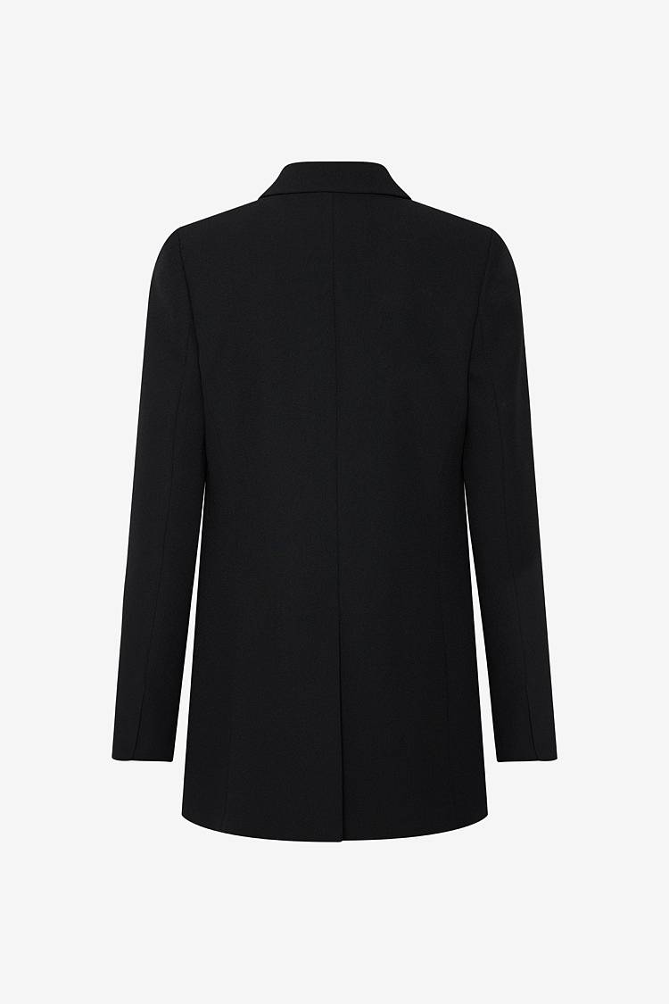Sly 010 Knopfloser Smoking-Blazer aus Crêpe-Envers-Satin Wochenangebot