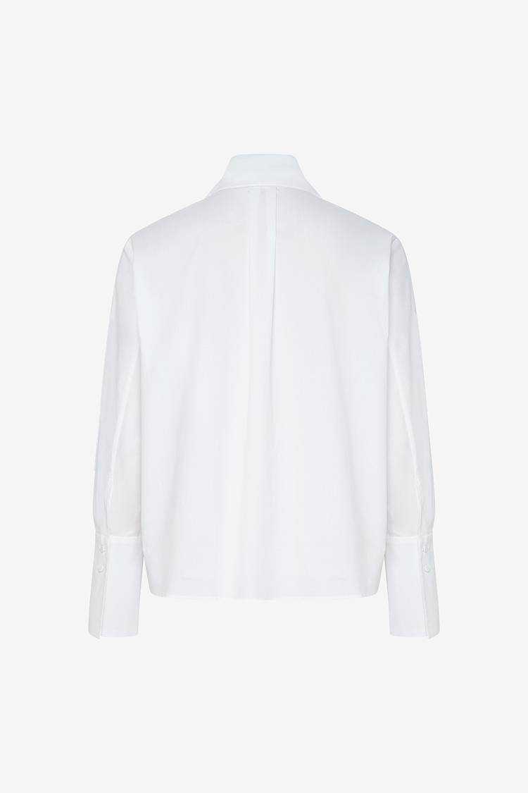 Sly 010 Baumwoll-Bluse mit Schalkragen Kostenlose Rückgabe