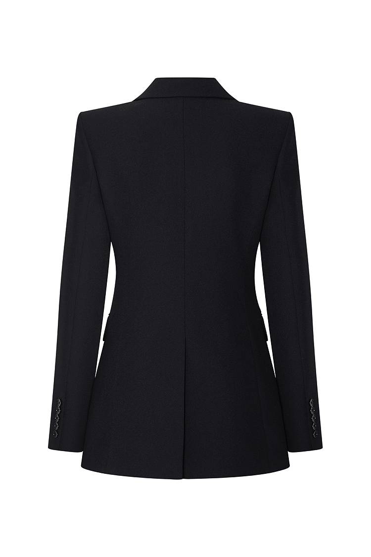 Sly 010 Taillierter Einknopf-Blazer aus Crêpe-Envers-Satin Begrenzte Freigabe
