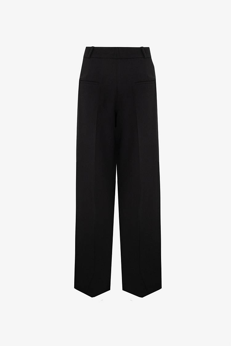 Sly 010 Gerade Hose mit Bundfalte aus Crêpe-Envers-Satin Letzte 3 Tage
