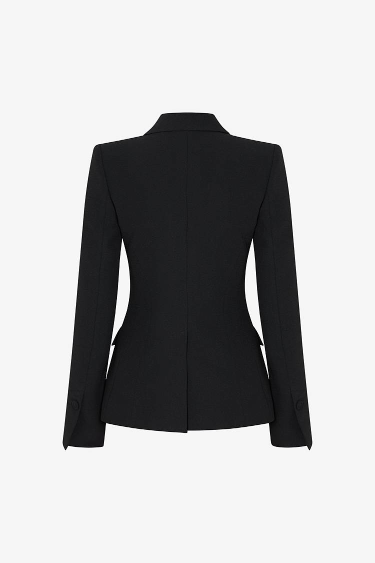 Sly 010 Einreihiger Blazer mit Pattentaschen aus Crêpe-Envers-Satin JETZT KAUFEN