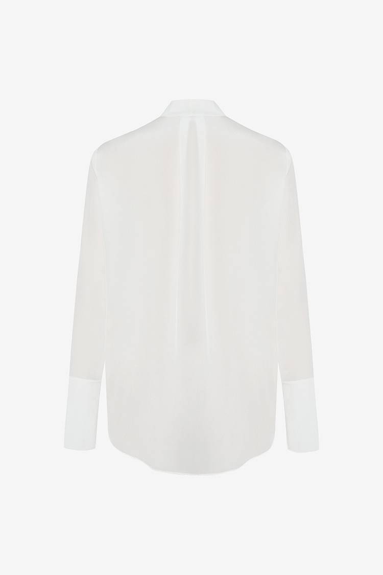 Sly 010 Schlichte Seidenbluse mit V-Ausschnitt Schlussverkauf