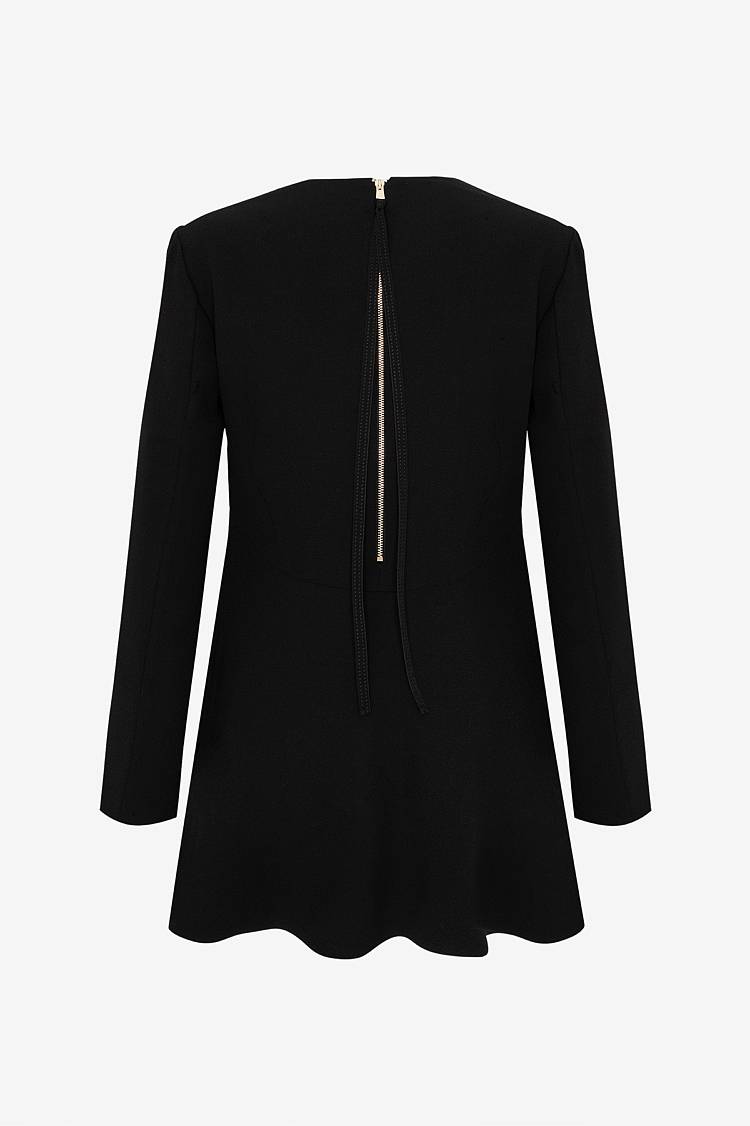 Sly 010 Minimalistisches langärmliges Top aus Crêpe Jubiläumsangebot