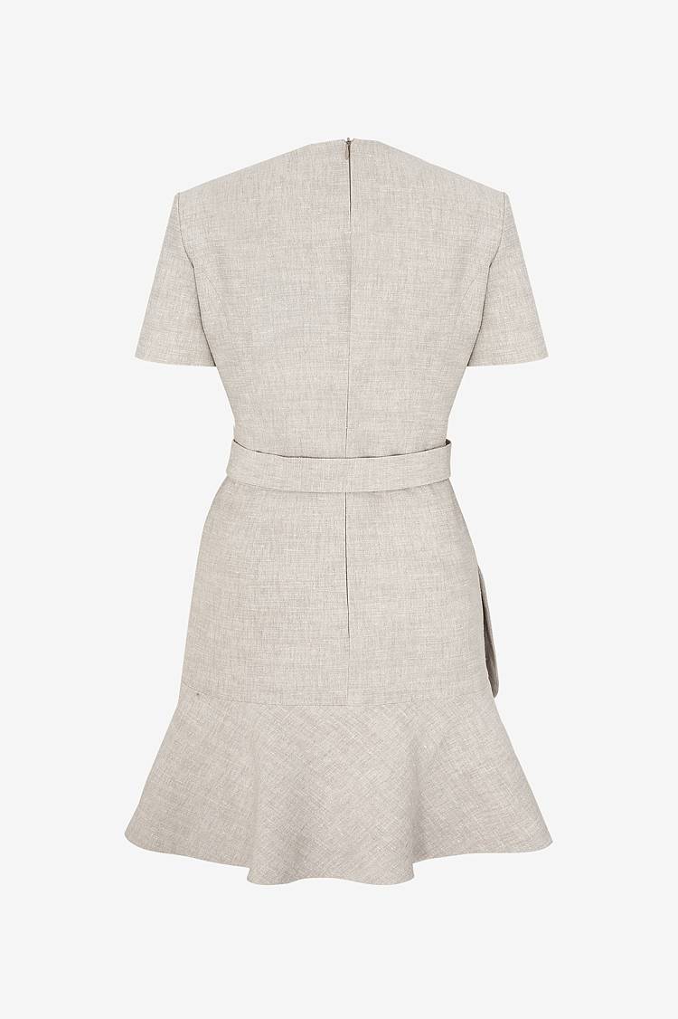 Sly 010 Kurzärmliges Kleid aus Viskose-Leinen Begrenzt auf 3 Tage