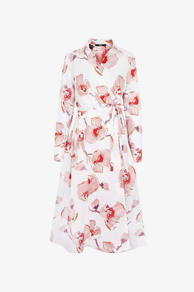 Sly 010 Midi-Wickelkleid aus Baumwolle mit Blumendruck Im Verkauf