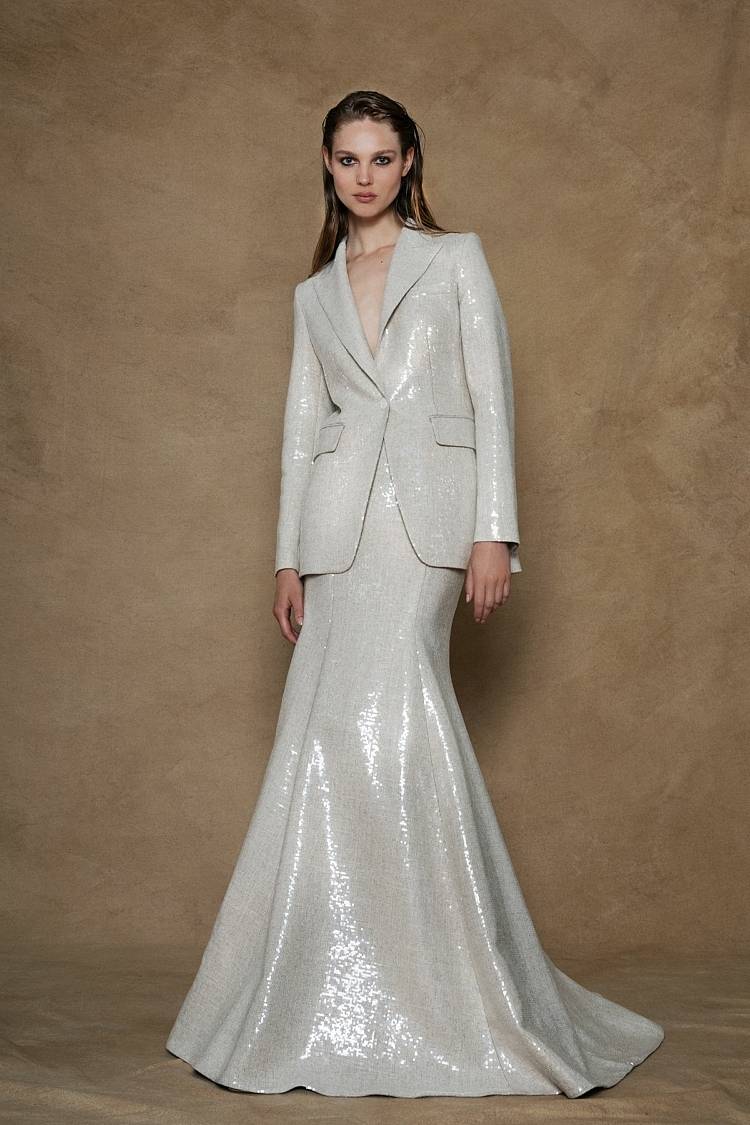 Sly 010 Langer Blazer mit Pailetten Großer Ausverkauf