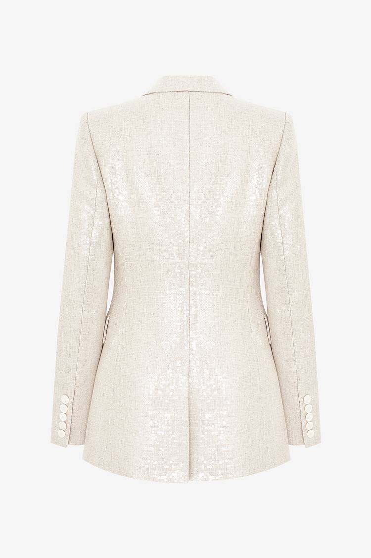 Sly 010 Langer Blazer mit Pailetten Großer Ausverkauf