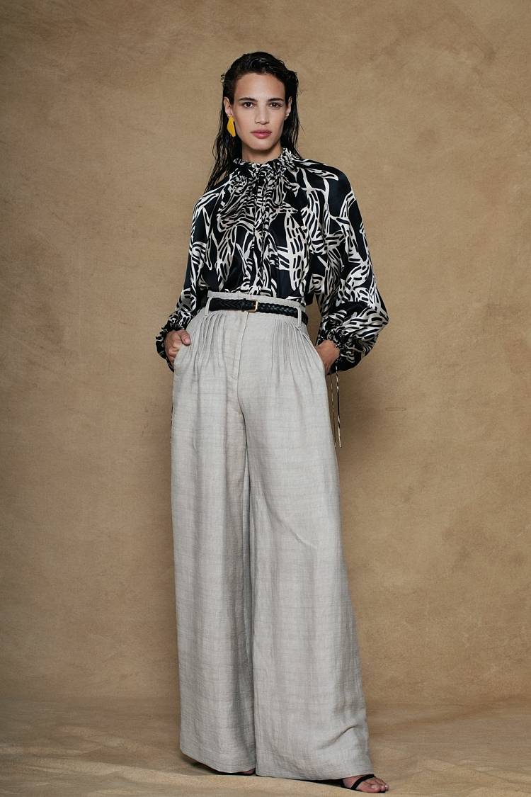 Sly 010 Seidenbluse mit gekräuseltem Kragen Saisonale Angebote