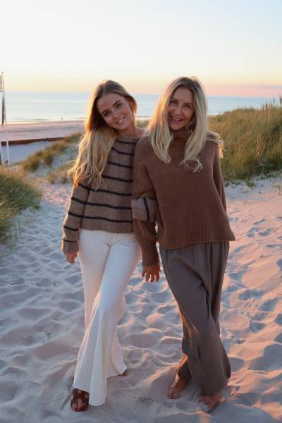 Sosue Pullover Sailor Stripes Taupe Blue im Angebot