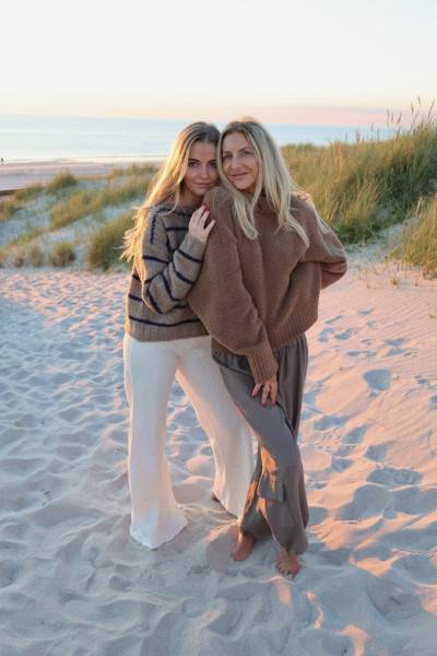 Sosue Pullover Sailor Stripes Taupe Blue im Angebot