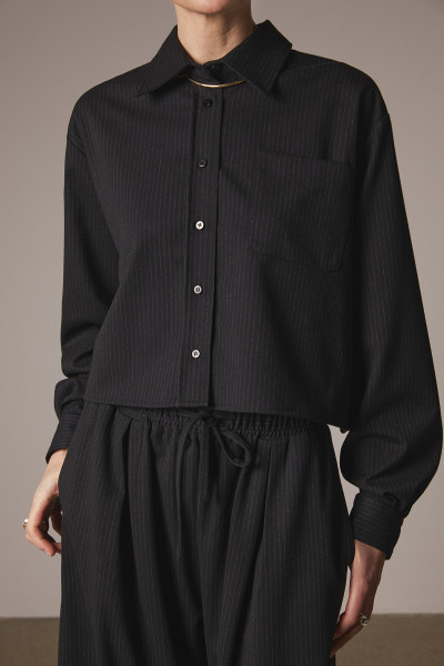 Sosue Pinstripe Blouse Black Begrenztes Angebot