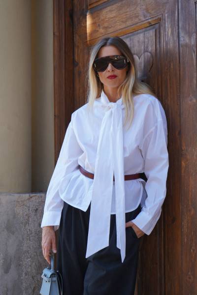 Sosue Bow Blouse White Valentinstagsangebot