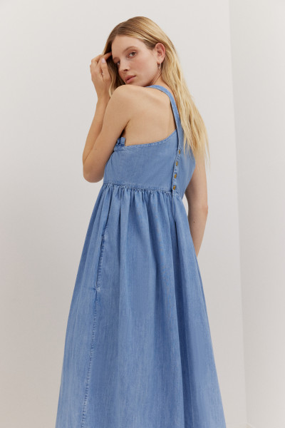 Sosue Dress Laura Denim Schlussverkauf