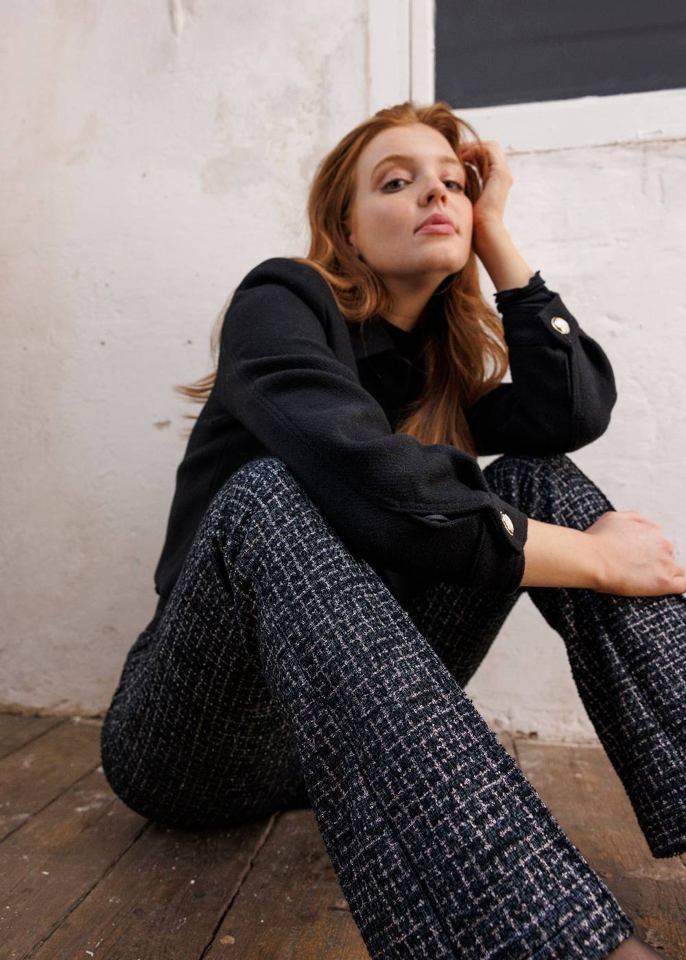 Stehmann Hose Pernille in Foiled Bouclé Qualität Hotsell