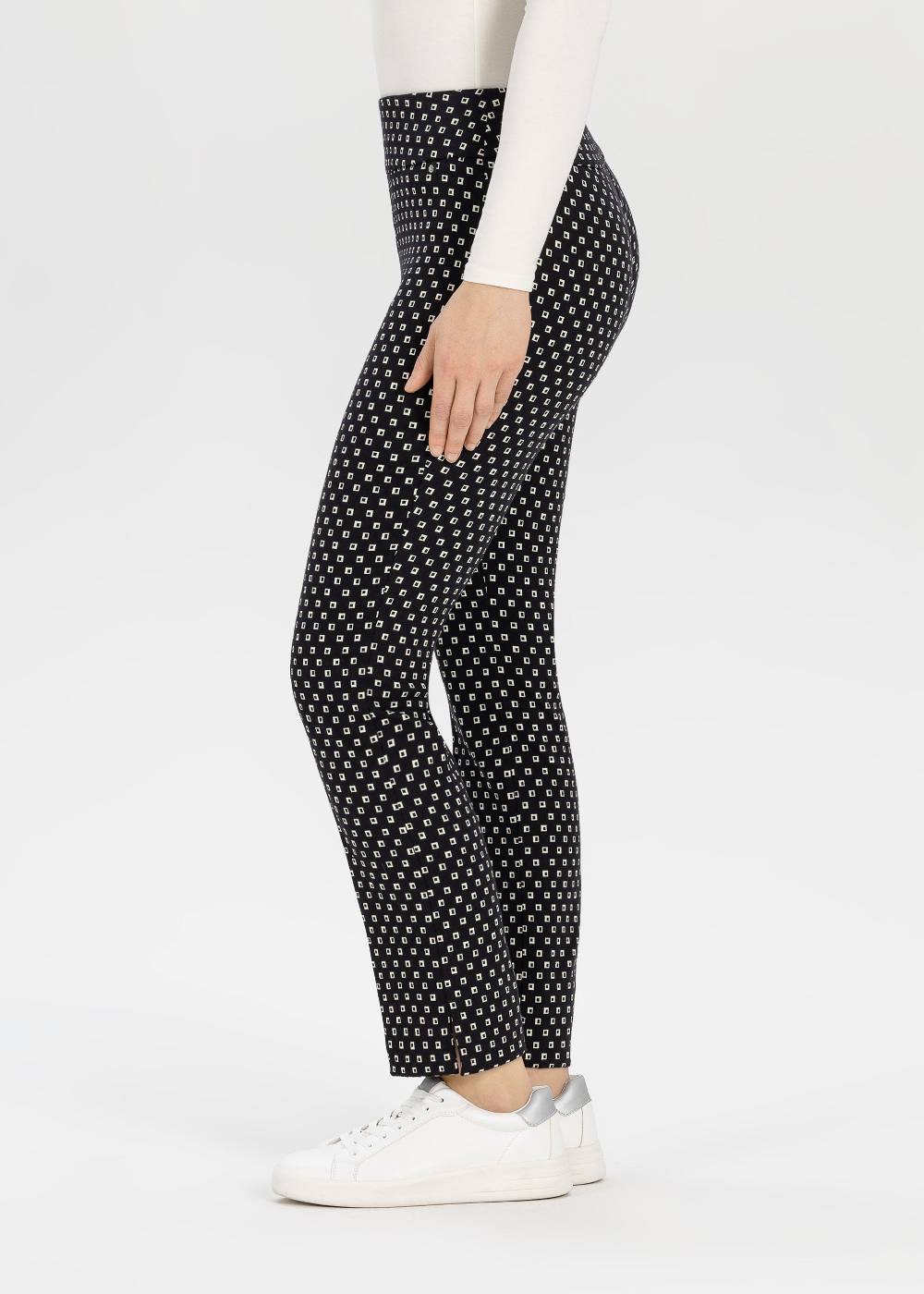 Stehmann 7/8-Hose Ina in Black and White Jacquard Heißer Verkauf
